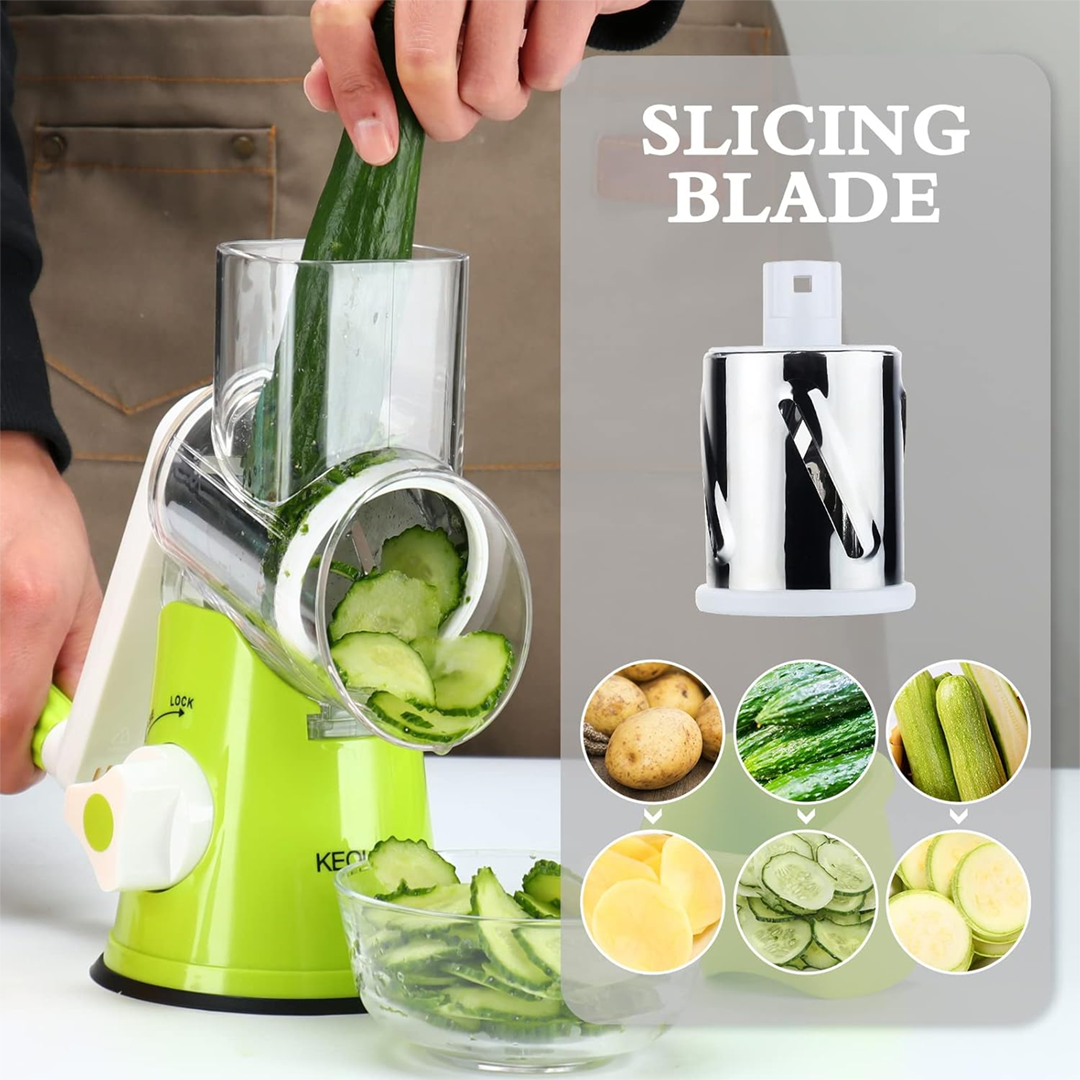 3 in 1 Rotary Cheese Grater Vegetable Slicer