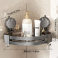 No-Drill Aluminum Bathroom Corner Shelf with Suction Cups